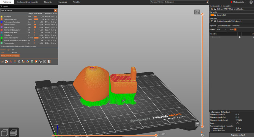 Prepared model for printing